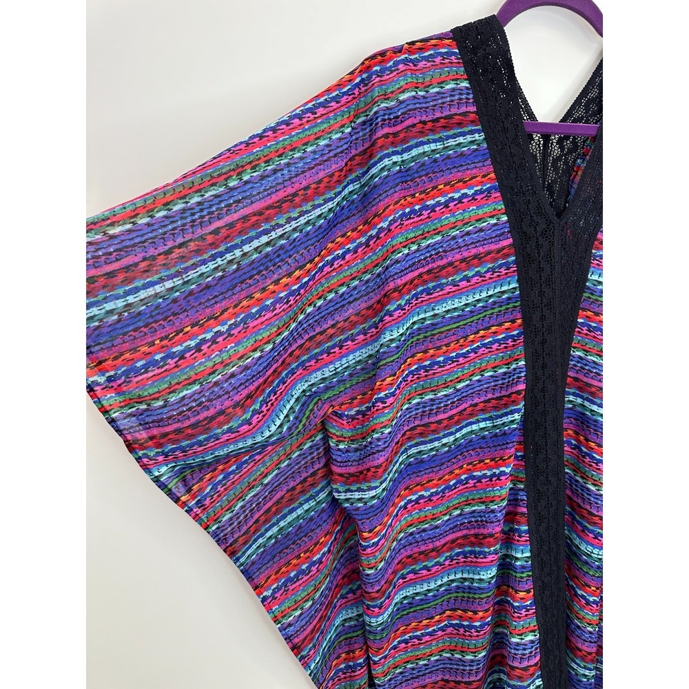 NWT Miraclesuit Carnivale Caftan Swimsuit Cover-Up Multi Color Striped Small - Picture 3 of 14